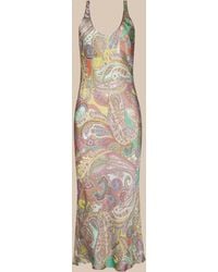 L'Agence - Akiya Satin Maxi Dress - Lyst