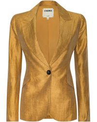 L'Agence - Chamberlain Linen-Blend Blazer - Lyst
