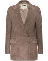 L'Agence - Aimee Oversized Suede Blazer - Lyst