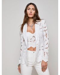 L'Agence - Blazer En Dentelle Clementine, Blanc - Lyst