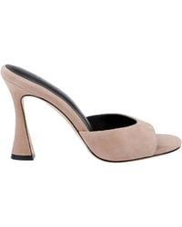 L'Agence - Avery Suede Open-Toe Mule - Lyst