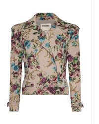 L'Agence - Trench Court Xoey, Imprimé À Fleurs Style Tapisserie - Lyst