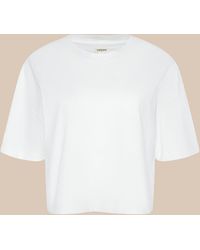 L'Agence - Daria Oversized Cropped T-Shirt - Lyst
