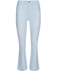 L'Agence - Kendra Coated Cropped Flare Jean - Lyst