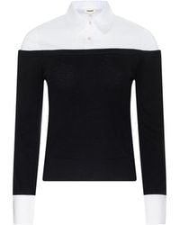 L'Agence - 'Agence Mathilde Poplin Collar Pullover - Lyst