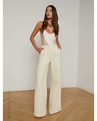 L'Agence - Pilar Tweed Wide-Leg Pants - Lyst