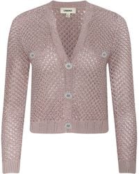 L'Agence - Cardigan À Sequins Blanca, Rose Adobe - Lyst