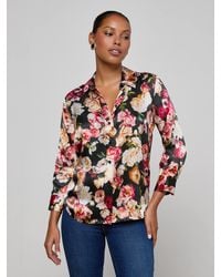 L'Agence - Chemisier En Soie Dani, Motif À Fleurs Multicolore - Lyst