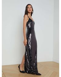 L'Agence - Karma Sequin Maxi Dress - Lyst