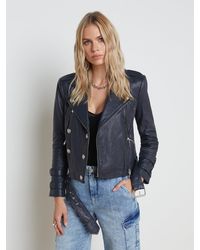L'Agence - Billie Belted Leather Jacket - Lyst