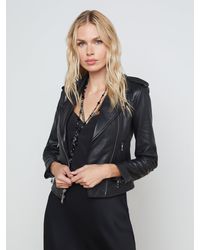 L'Agence - Biker Leather Jacket - Lyst