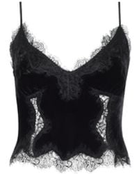 L'Agence - Kimber Velvet Lace Camisole - Lyst
