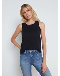 L'Agence - Mikaela Cotton Tank - Lyst