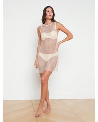 L'Agence - Angela Mesh Cover-up Dress - Lyst