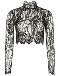 L'Agence - 'Agence Henriette Cropped Lace Top - Lyst