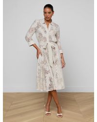 L'Agence - Robe Mi-Longue En Dentelle Ralphie - Lyst