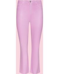 L'Agence - Kendra Coated Cropped Flare Jean - Lyst