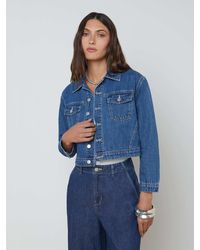 L'Agence - Koda Cropped Denim Jacket - Lyst