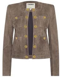 L'Agence - Jayde Collarless Jacket - Lyst