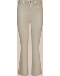 L'Agence - Kendra Coated Cropped Flare Jean - Lyst