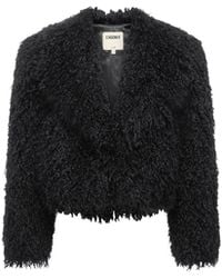 L'Agence - Aura Cropped Faux Fur Jacket - Lyst