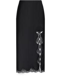 L'Agence - Tico Silk Lace Skirt - Lyst