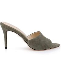 L'Agence - Lolita Suede Open-Toe Mule - Lyst