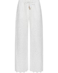 L'Agence - Geraldine Eyelet Cover-Up Pants - Lyst