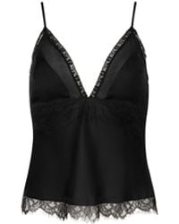 L'Agence - Elka Satin Lace Camisole - Lyst
