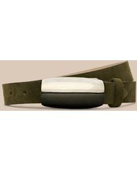 L'Agence - Marlowe Suede Belt - Lyst