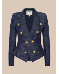 L'Agence - Solar Pinstriped Blazer - Lyst