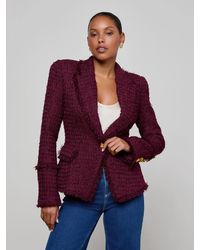 L'Agence - Kaisley Tweed Blazer - Lyst