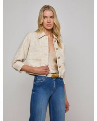 L'Agence - Veste En Tweed À Sequins Jia, Tweed Écru À Sequins Multicolores - Lyst