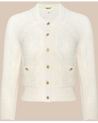 L'Agence - Darcy Cable Knit Cardigan - Lyst