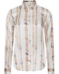 L'Agence - Tyler Silk Blouse Top - Lyst