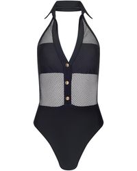 L'Agence - Natalya Collared One-Piece Swimsuit - Lyst