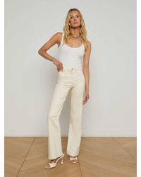 L'Agence - Clayton Coated Wide-Leg Jean - Lyst