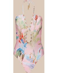 L'Agence - Opus Halter One-Piece Swimsuit - Lyst