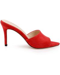 L'Agence - Lolita Suede Open-Toe Mule - Lyst