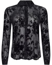 L'Agence - Laurent Velvet Blouse Top - Lyst