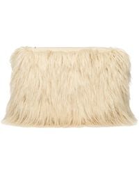 L'Agence - Adelina Faux Fur Clutch - Lyst