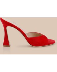 L'Agence - Avery Suede Open-Toe Mule - Lyst