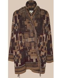 L'Agence - Cardigan Jair En Java Foncé/Bourgogne Multi - Lyst