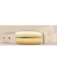 L'Agence - Marlowe Croc-Embossed Leather Belt - Lyst