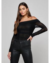 L'Agence - Poppie Off-The-Shoulder Bodysuit - Lyst