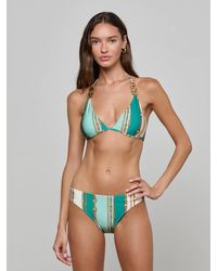 L'Agence - Haut De Bikini Triangle Annabelle, Imprimé À Rayures Et Ceintures Sauge Clair - Lyst