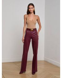 L'Agence - Clayton Coated Wide-Leg Jean - Lyst