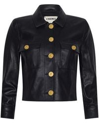 L'Agence - Kumi Cropped Leather Jacket - Lyst
