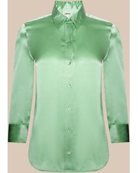 L'Agence - Dani Silk Blouse Top - Lyst