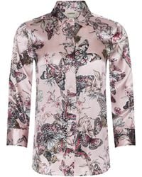 L'Agence - Dani Silk Blouse Top - Lyst